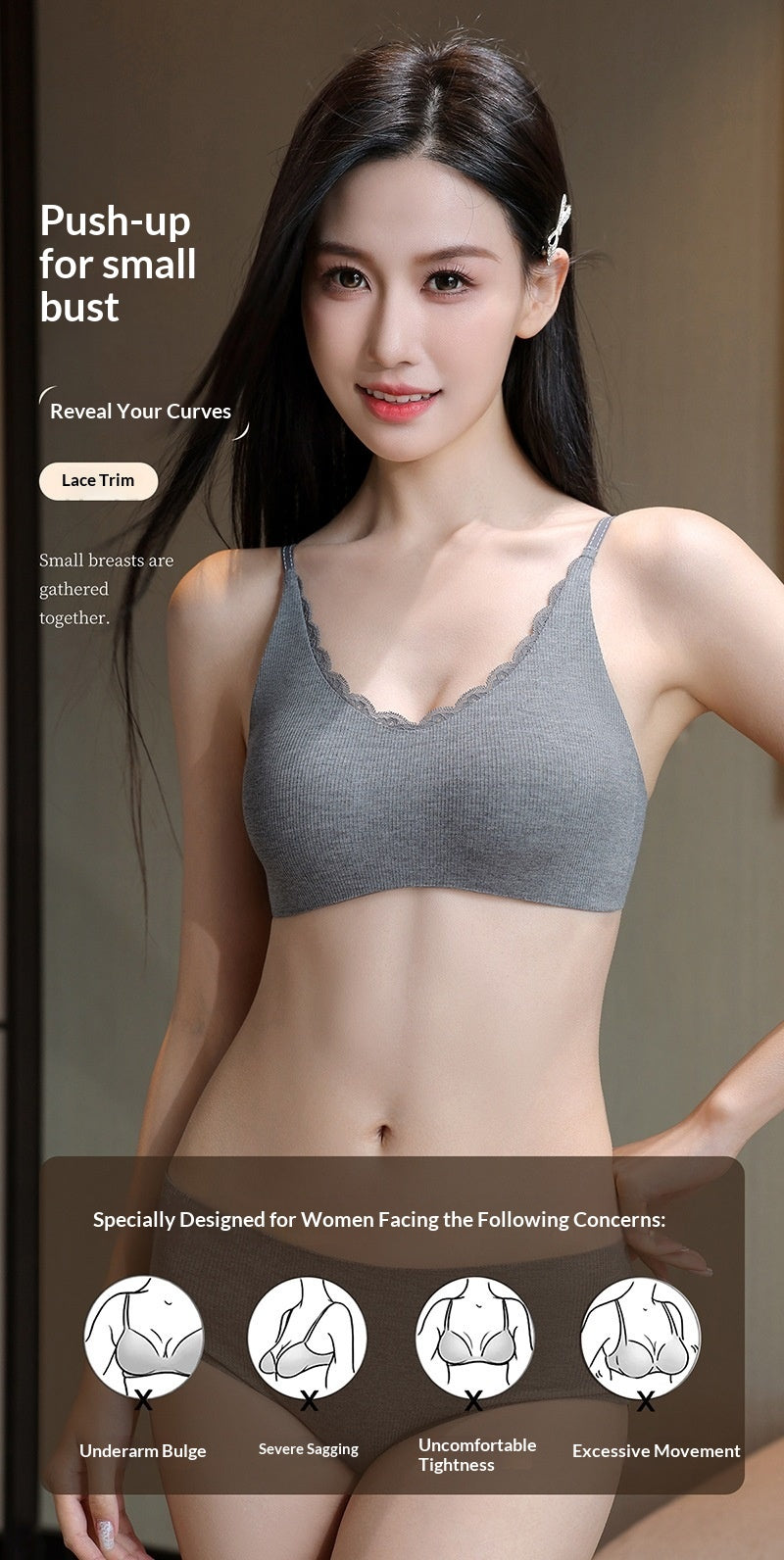 Compact Folding Exercise Band Set – Push-Up Lift Bra