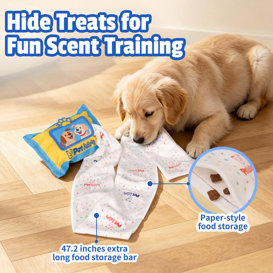 Dog Tissue Box Toy, Snuffle Treat Puzzle With Squeaker Tissue Box Toy