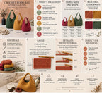 Crochet Boho Half Moon Bag Pattern, 3 Sizes, Beginner Friendly (PDF Download)