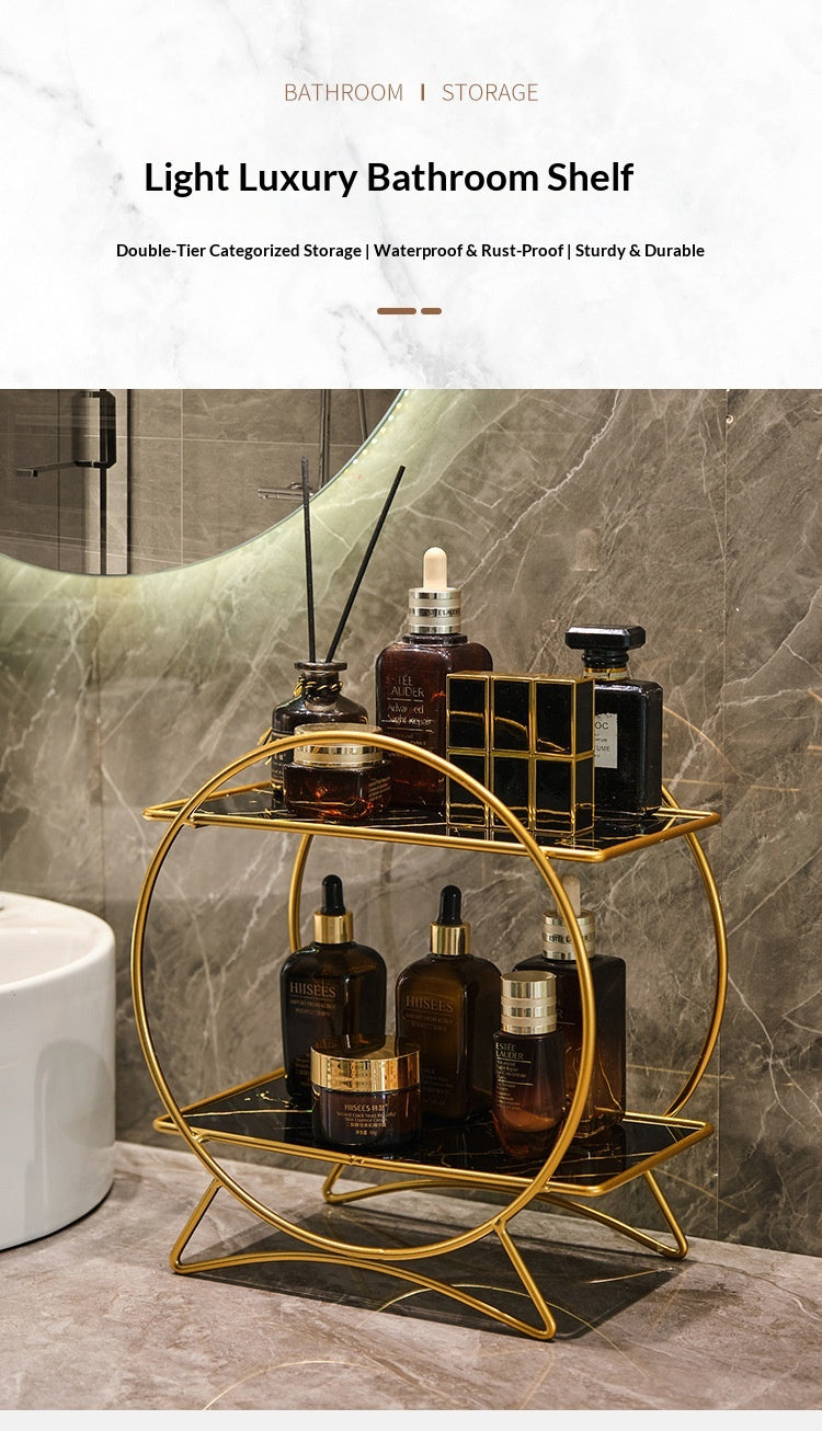 Stackable Silicone Bathroom Organizer – Double Layer, Space‑Saving Storage