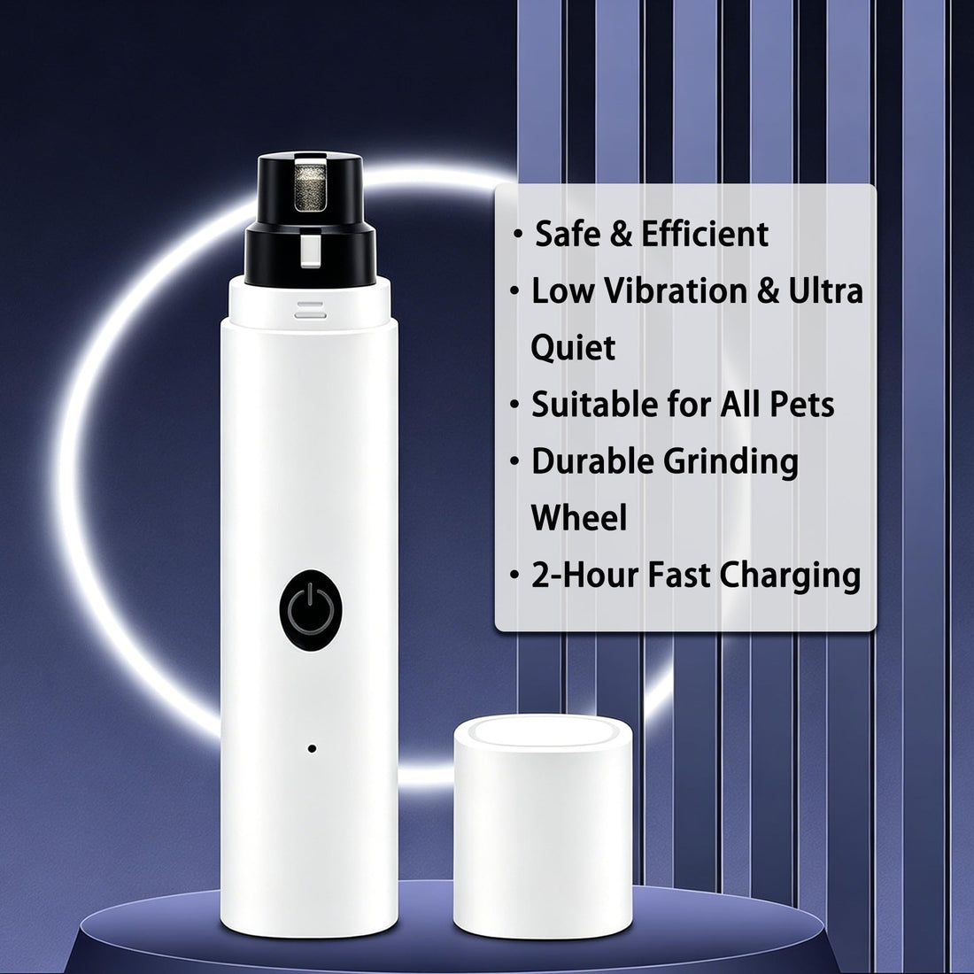 Dog Nail Grinder with LED Lights – 2‑Speed Pet Nail Grinder