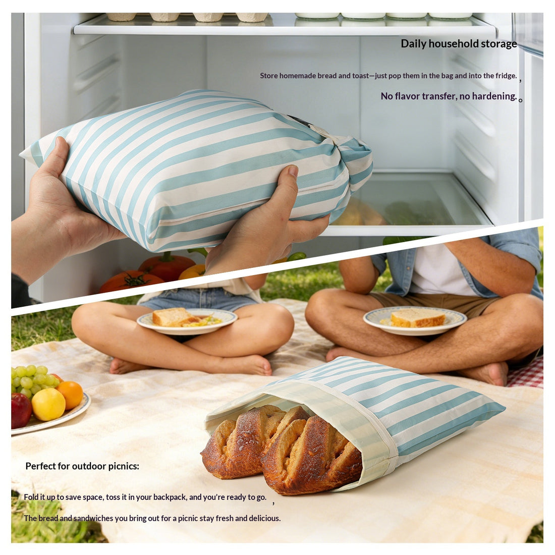 Collapsible Beeswax Bread Bag – Reusable Food‑Grade Produce Wrap