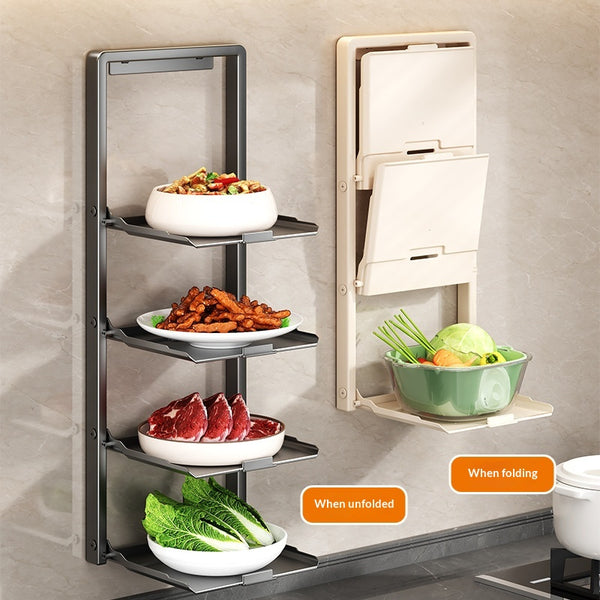 Foldable Kitchen Prep Rack – Magnetic Spice Organizer