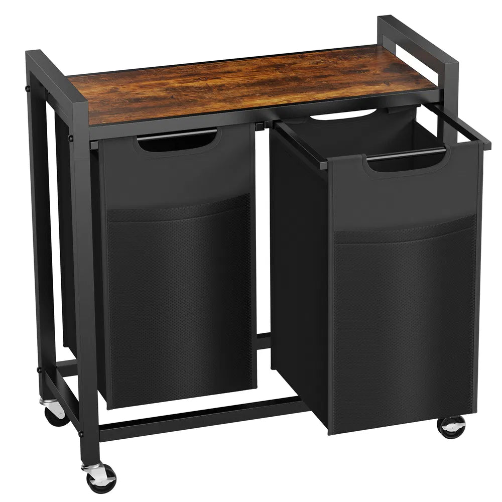 Laundry Hamper with 3 Pull-Out Removable Laundry Bags Clothing Sorter