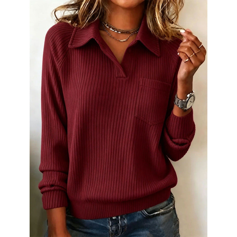 Vertical Striped Lapel Shirt – Loose Long Sleeve Casual Print