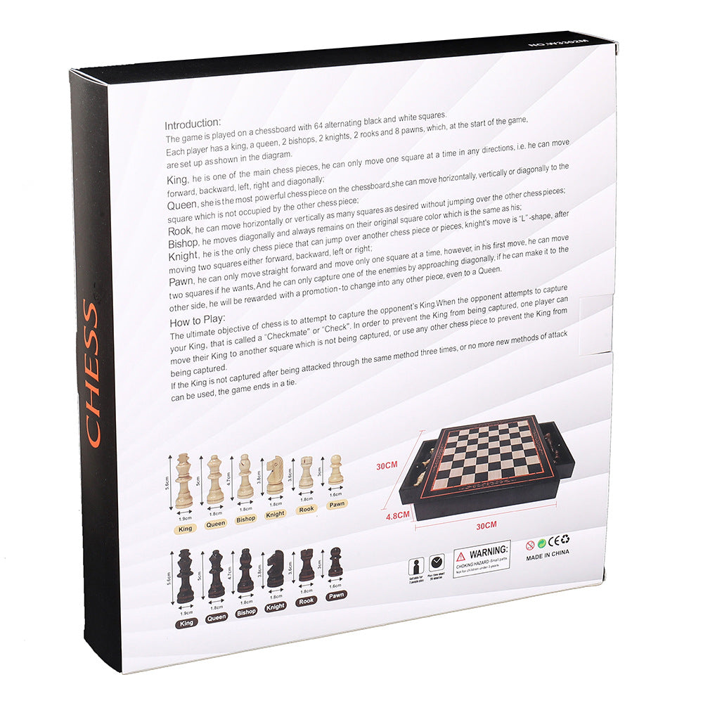 Portable Wooden Chess Set – Bamboo Cutting Board Game