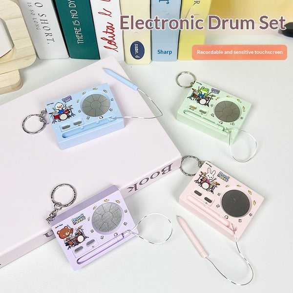 Sporty Keychain: Electronic Piano Drum Kit Pendant