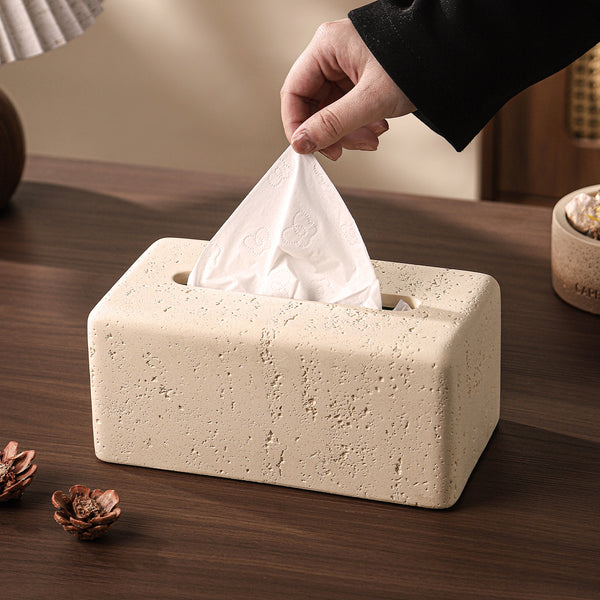 Elegant Limestone Tissue Box – Light Luxury for Living Rooms
