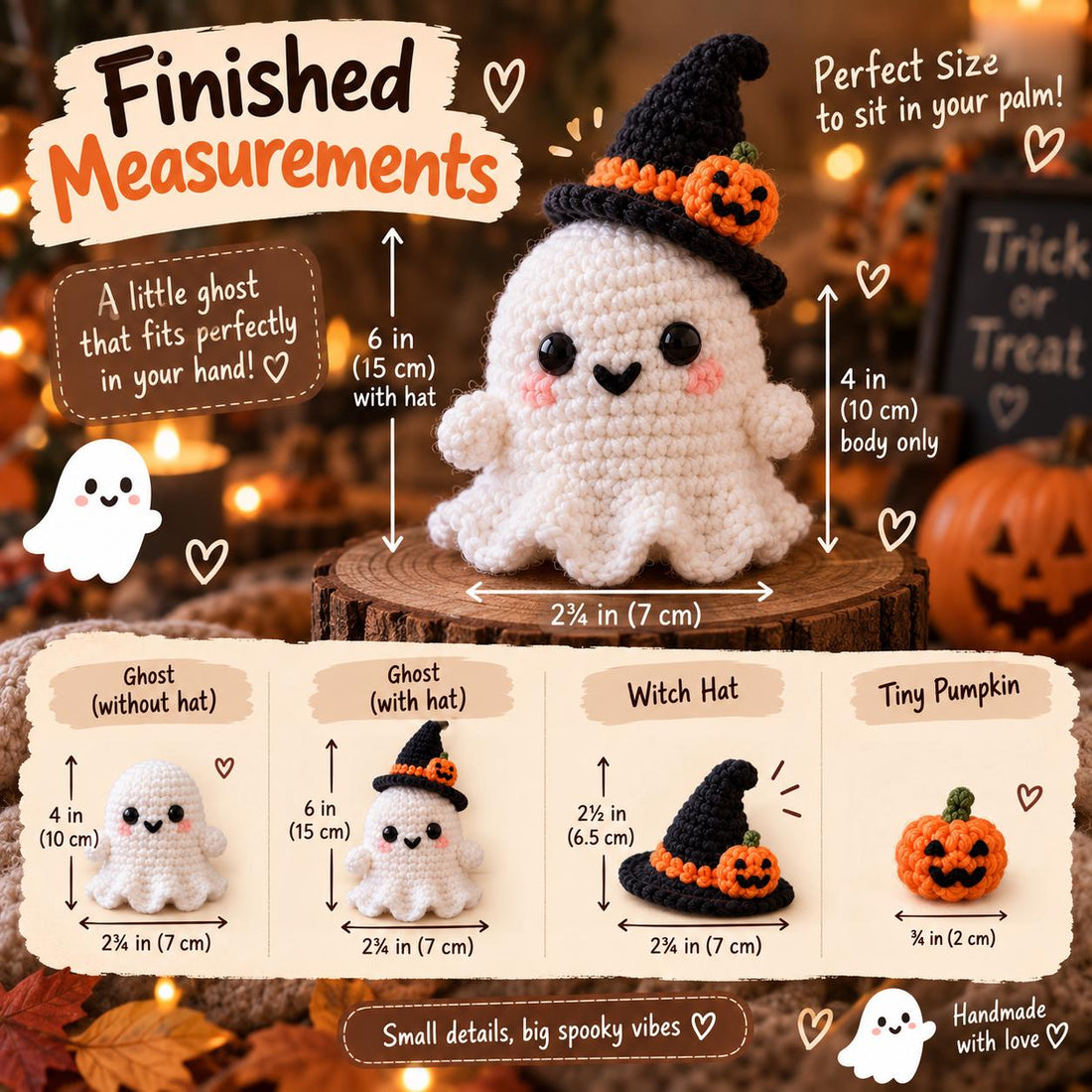 Beginner Halloween Ghost Amigurumi Crochet Pattern, Easy PDF Guide
