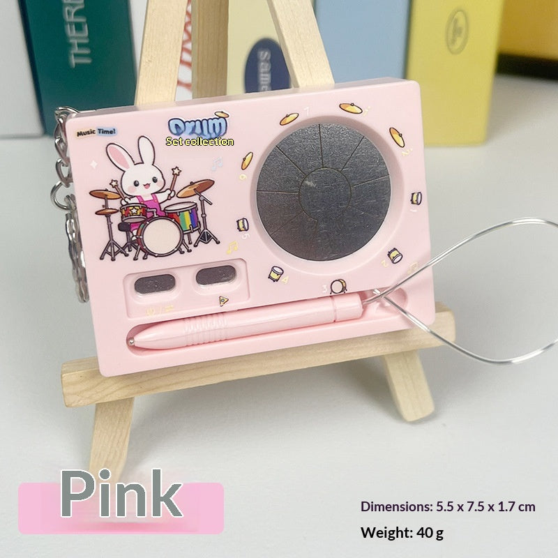 Sporty Keychain: Electronic Piano Drum Kit Pendant