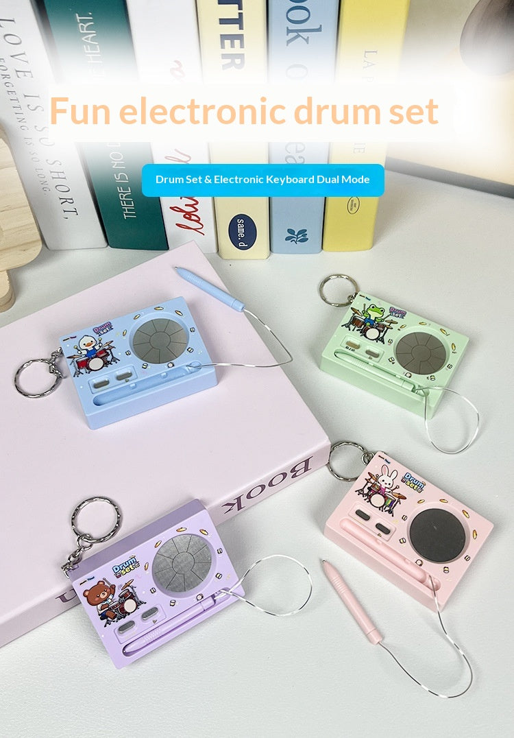 Sporty Keychain: Electronic Piano Drum Kit Pendant