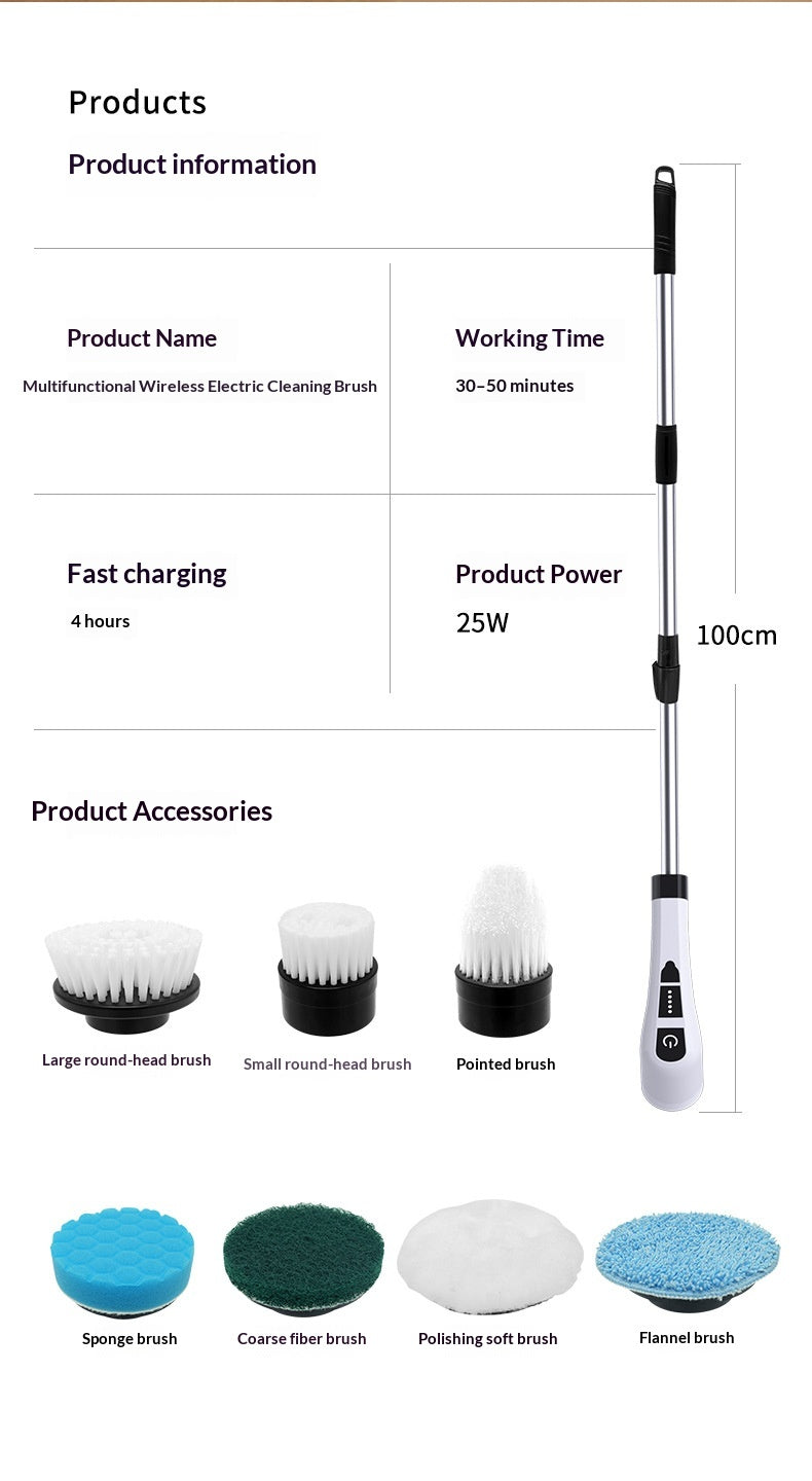 Compact Reusable Silicone Dish Brush – 7‑in‑1 Cordless Cleaning Power