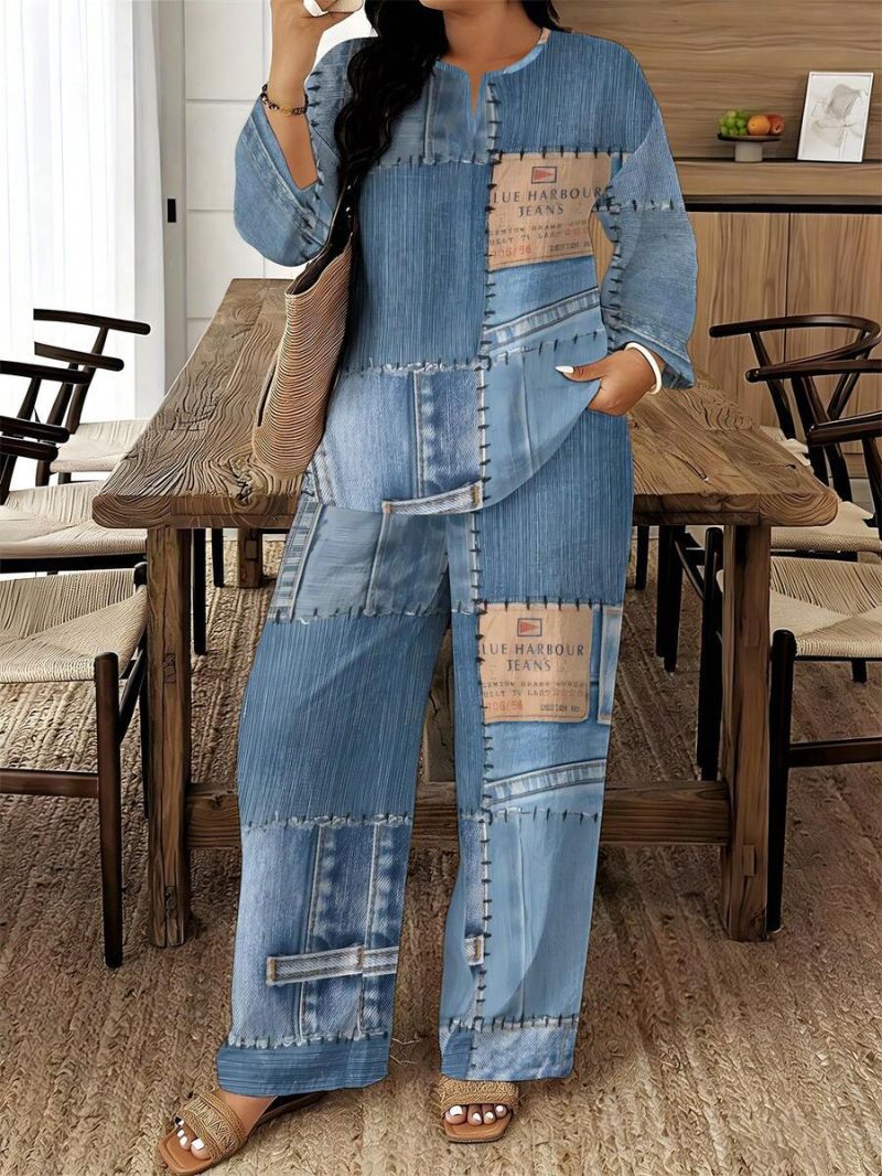 Women's Long-sleeve And Long-pants Two-piece Set